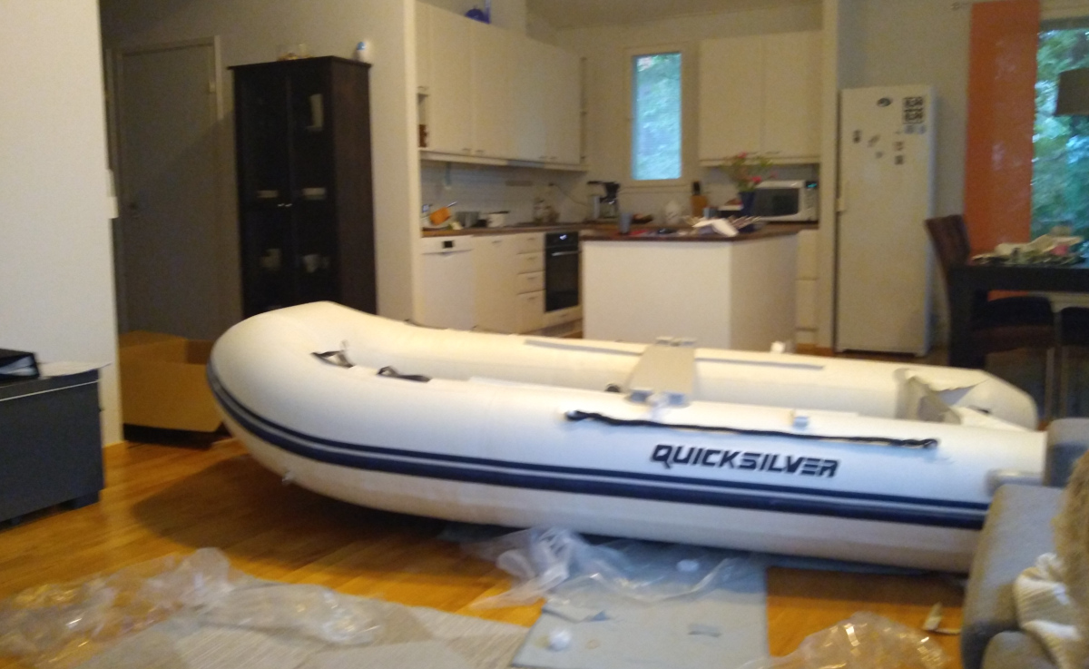 Boat in living room